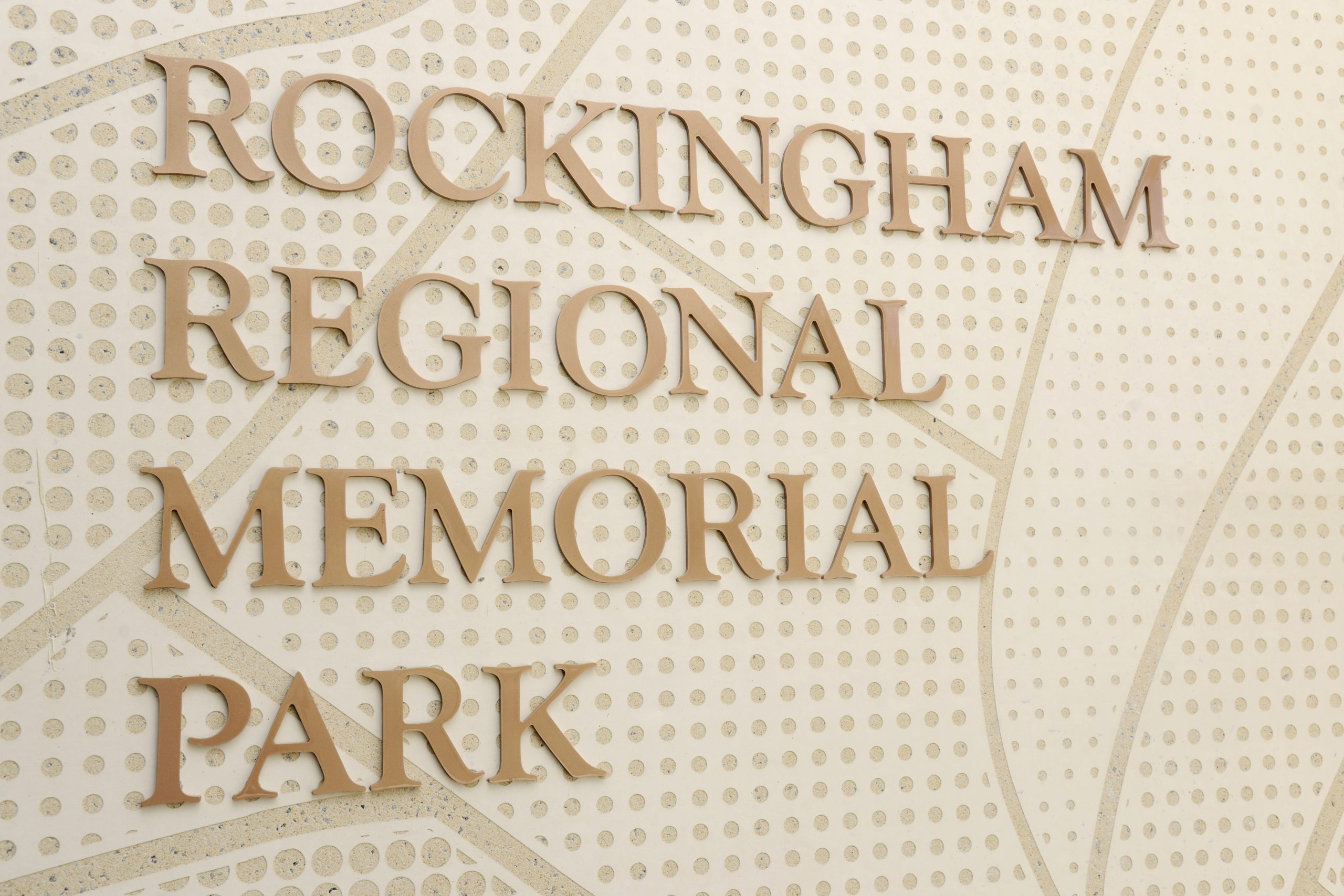 Rockingham Regional Memorial Park signage at administration